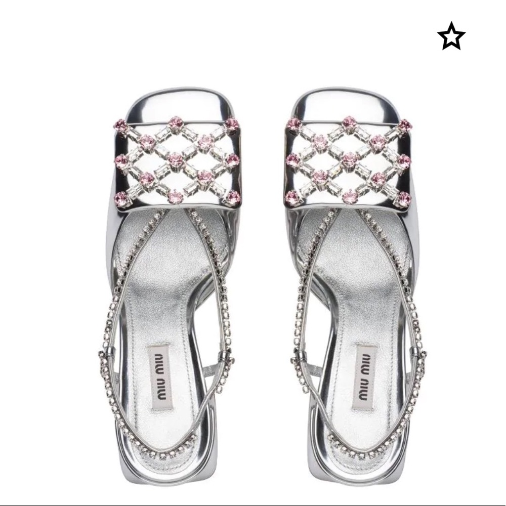 Miu Miu Crystal embellished slingback pumps